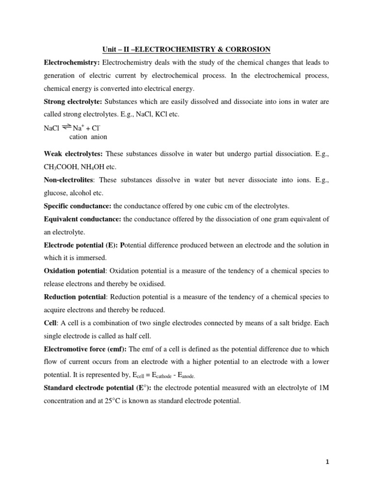 Electrochemistry and Corrosion Overview | PDF | Corrosion ...