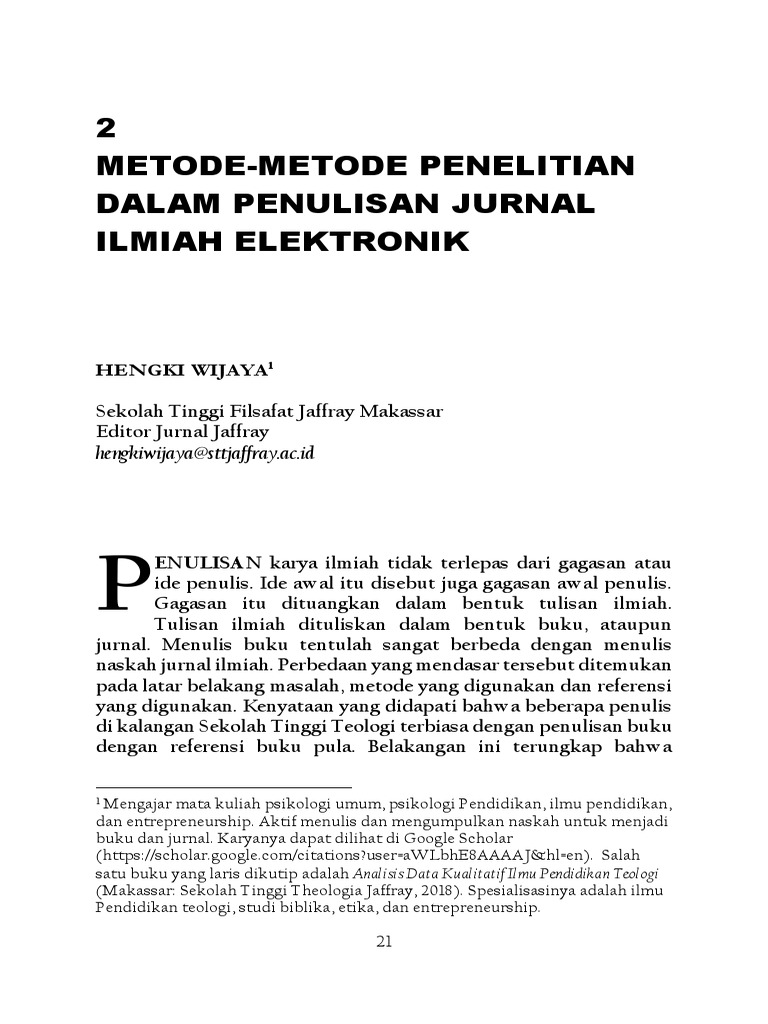 Metode Metode Penelitian Dalam Penulisan Jurnal Ilmiah Elektronik Compressed Pdf