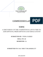 OVERVIEW OF THE COMPETITION LAW IN THE UK- ASSUMPTIONS AND IMPLICATIONS 