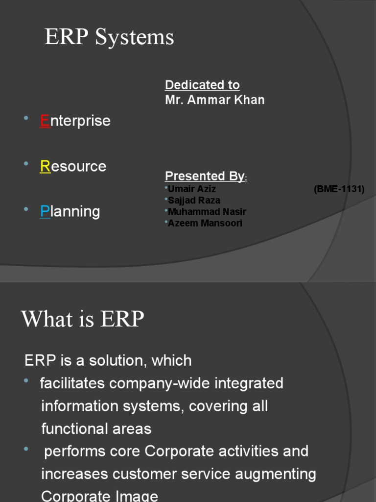 ERP Systems Overview and Benefits | PDF | Enterprise Resource Planning ...