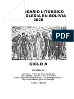 Calendario Liturgico 2020 Bolivia