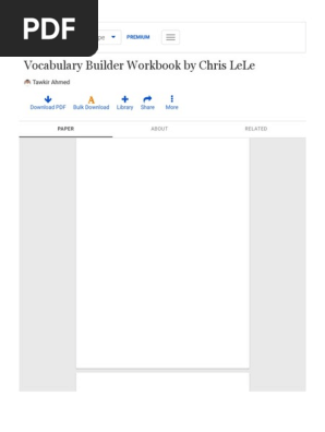 PDF) Vocabulary Builder Workbook by Chris LeLe - TAWKIR AHMED