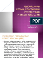 Pengurangan Resiko, Pencegahan Penyakit Dan Promosi Kesehatan