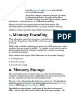 Decoding and Encoding of Memory
