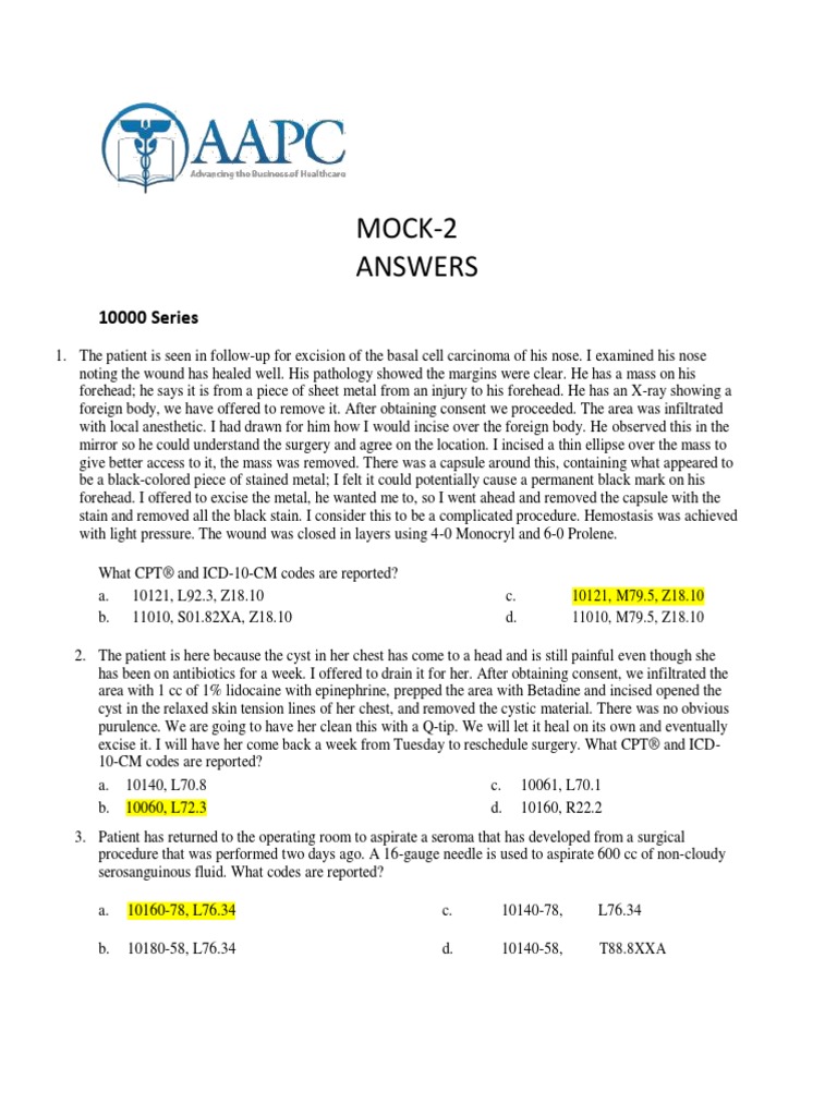 Cpc Mock 2 A Surgery Wound