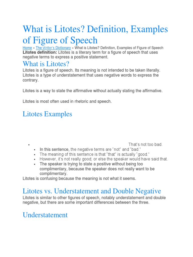 What Is Litotes Linguistics Semiotics