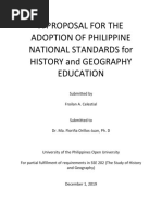 Proposed Standards in History and Geography Education