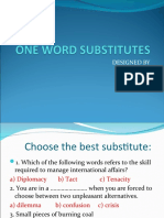One Word Substitution Exercise