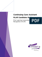 Continuing Care Assistant Program PLAR Candidate Guide