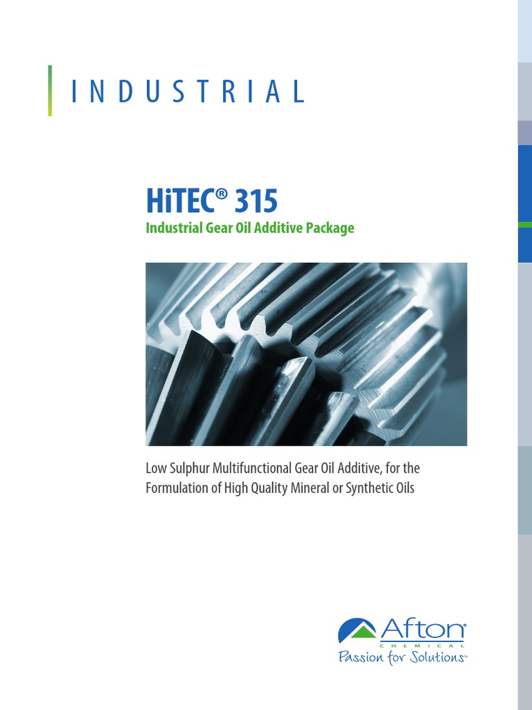 Afton Chemical gear oil additives HiTEC315_PDS Oil Bearing