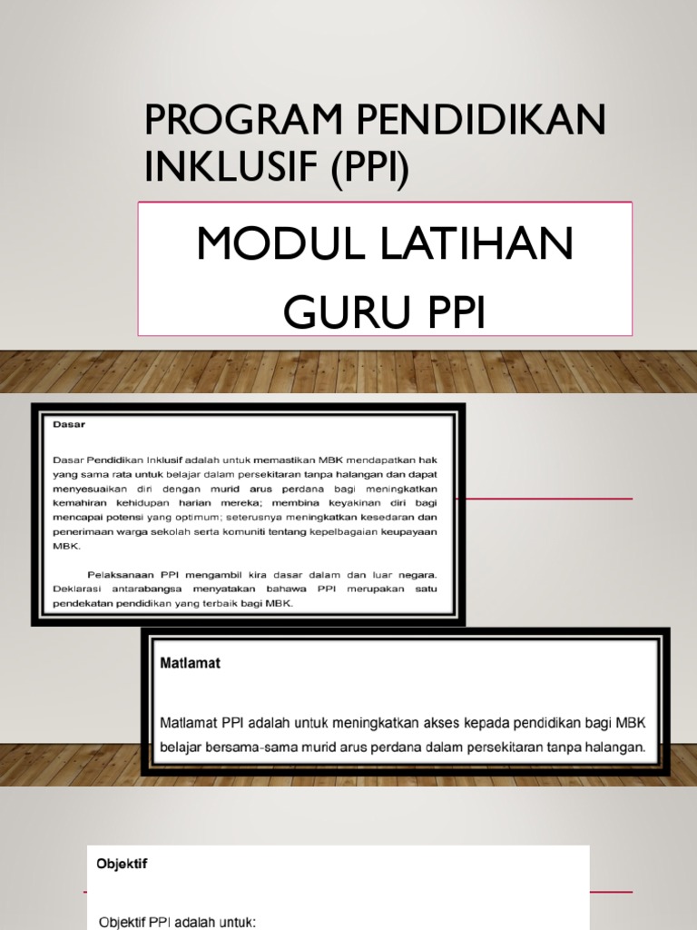 Program Pendidikan Inklusif (Ppi) | PDF