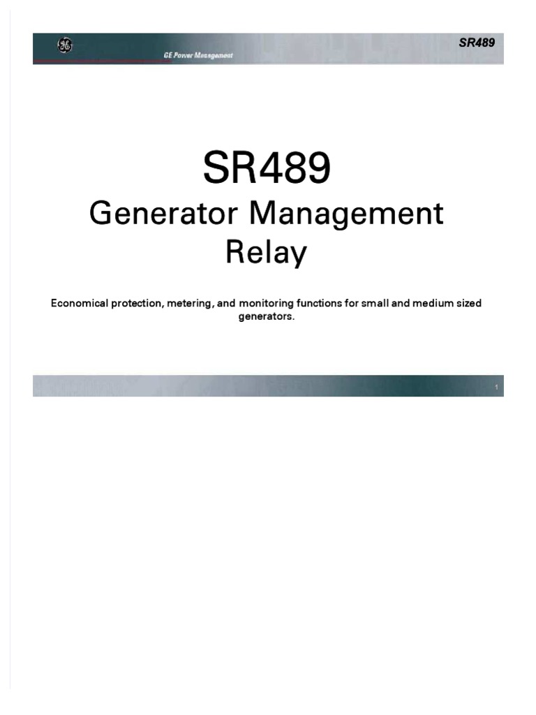SR489 Generator Protection Overview | PDF | Relay | Amplifier