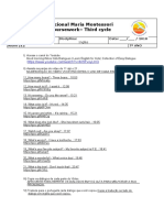 English Coursework - Third Cycle - 7º Ano