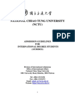 AY2020-21Admission Guidelines For International Degree Students NCTU PDF