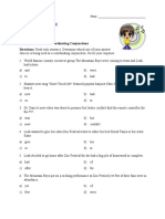 Conjunctions Test Reading Level 03