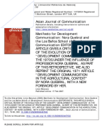 Manyozo, L. 2006 - Manifesto For Development Communication