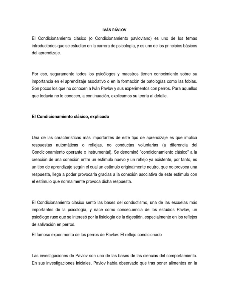 1. IVÁN PÁVLOV | Temperamento | Sistema nervioso