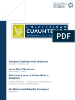 Jesús María Villa Arenas - Actividad 1.1 Relaciones y Tares de La Filosofía de La Educación PDF