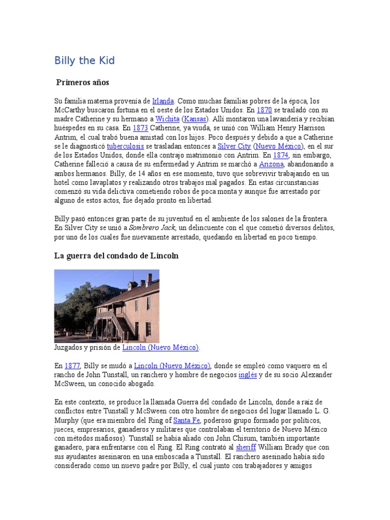 La vida de Billy the Kid | PDF | Billy el niño | Agitación, image size:768x1024