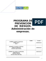 Programa de Prevencion de Riesgos Administración Trabajo 2
