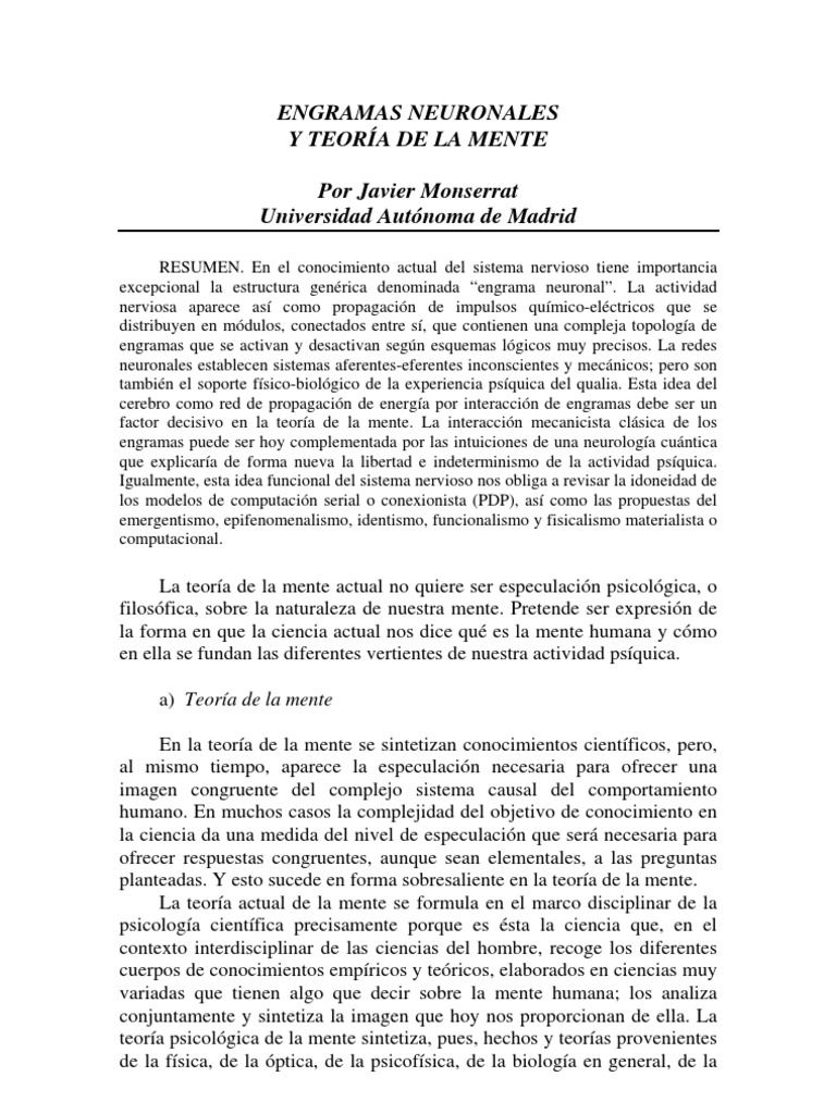 Engrama Neuronal | PDF