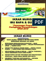 Ikrar Murid Ibu Bapa Dan Guru SK Payong Baru