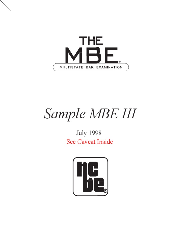 MBE 1998 Qs | PDF | Test (Assessment) | Common Law