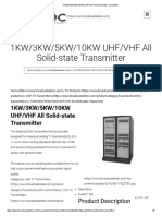 1KW - 3KW - 5KW - 10KW UHF - VHF All Solid-State Transmitter