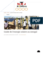 Guide de L'energie Solaire Au Sénégal - NRJSOLAIRE