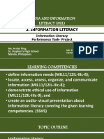 Information Literacy - Information Literacy and Performance Task - Project