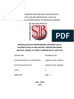 Prevalencia de La Hipertension Arterial en El Paciente Adulto Mayor Del Cmi Dac en El Año 2019