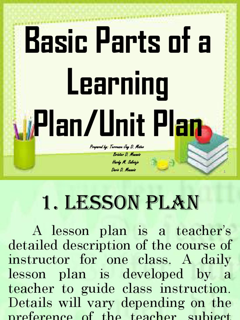 Essential Components of a Lesson Plan | PDF | Curriculum | Lesson Plan