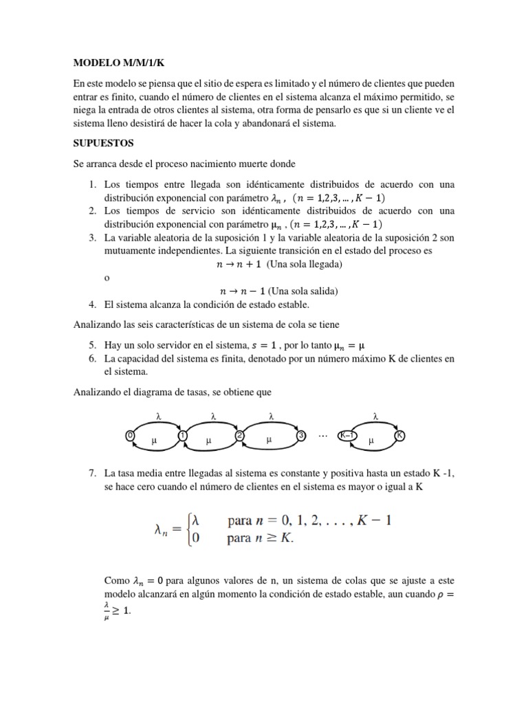 Modelo MM1K | PDF | Enseñanza de matemática | Análisis matemático