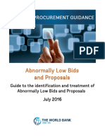 Procurement Guidanceidentificationandtreatmentof Abnormally Low Bidsand Proposals