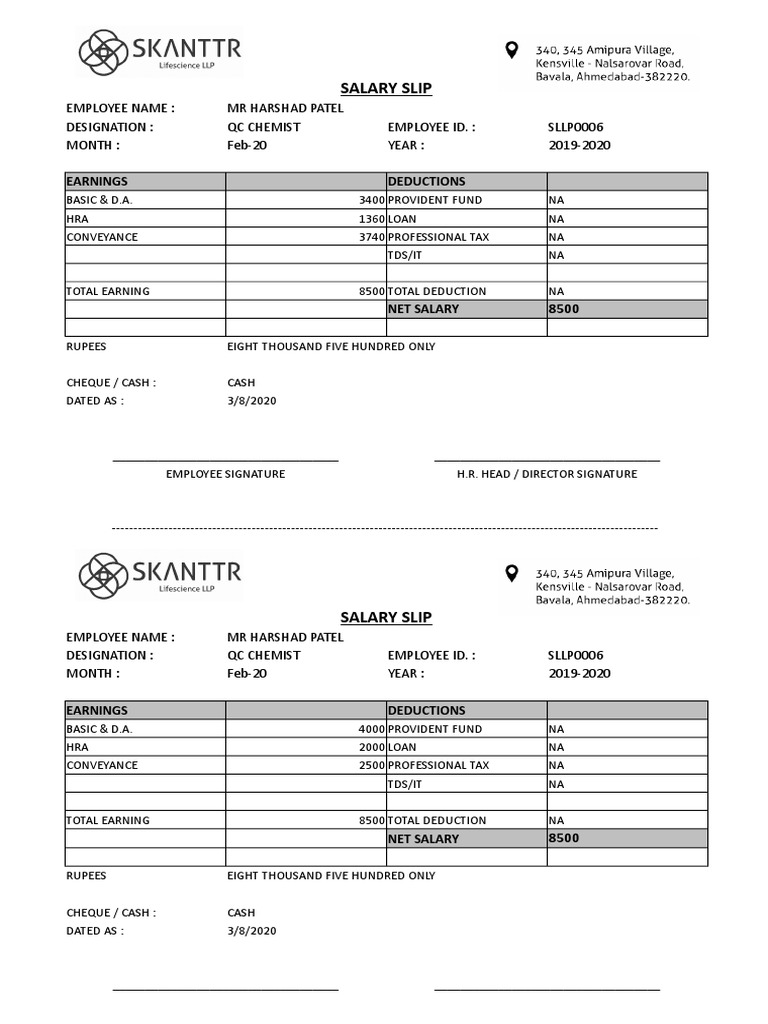 Salary Slip | PDF | Government Finances | Taxes