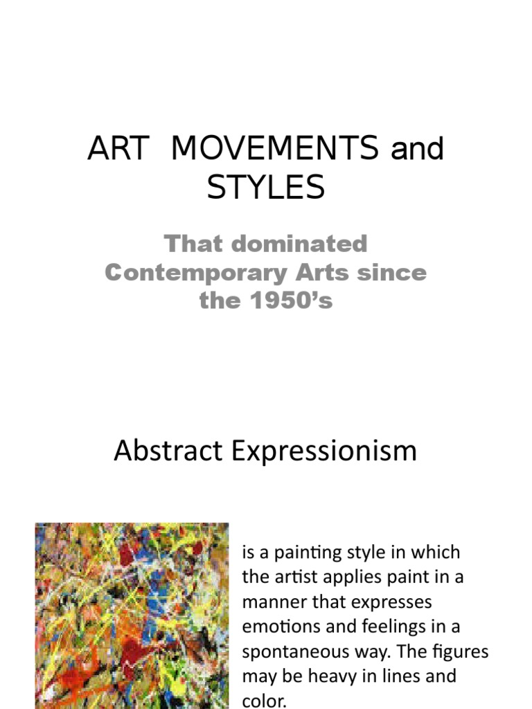 Contemporary Art Movements Since 1950 | PDF | Paintings | Art Media