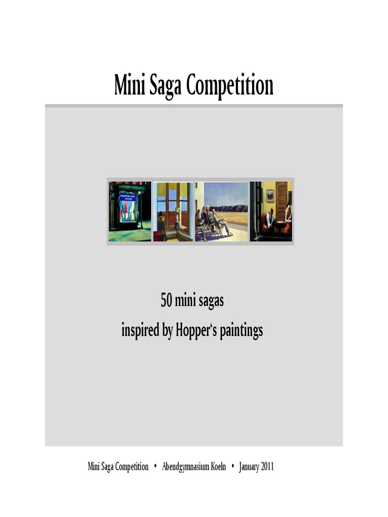 Mini Saga Competition 2011 PDF | PDF