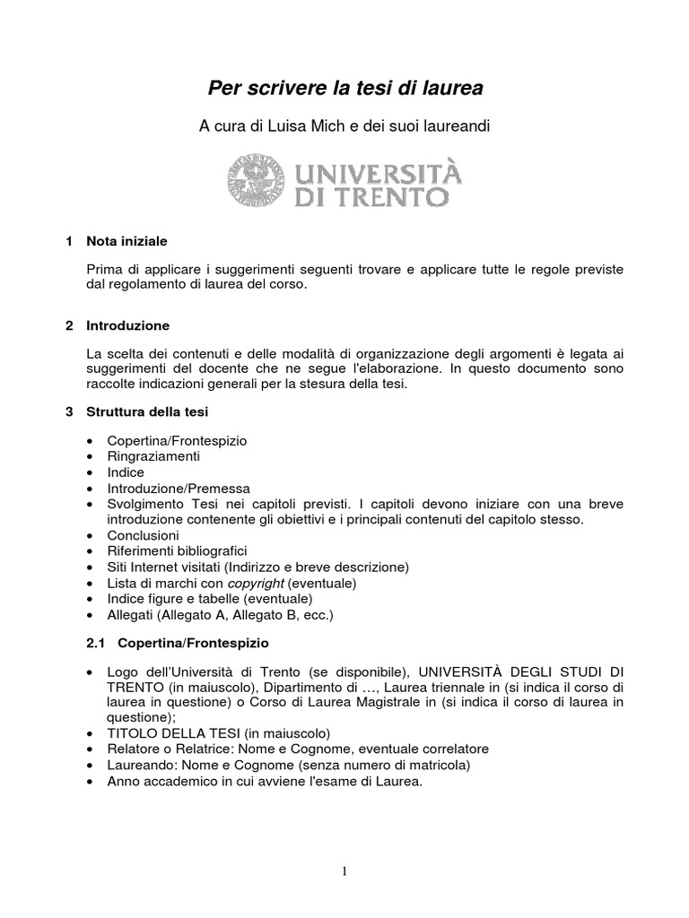 mich per scrivere la tesi di laurea pdf