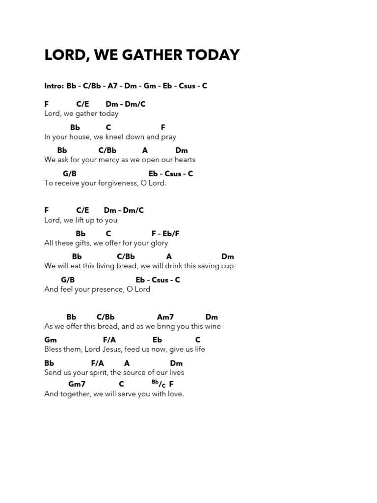 Lord we gather today chords pdf