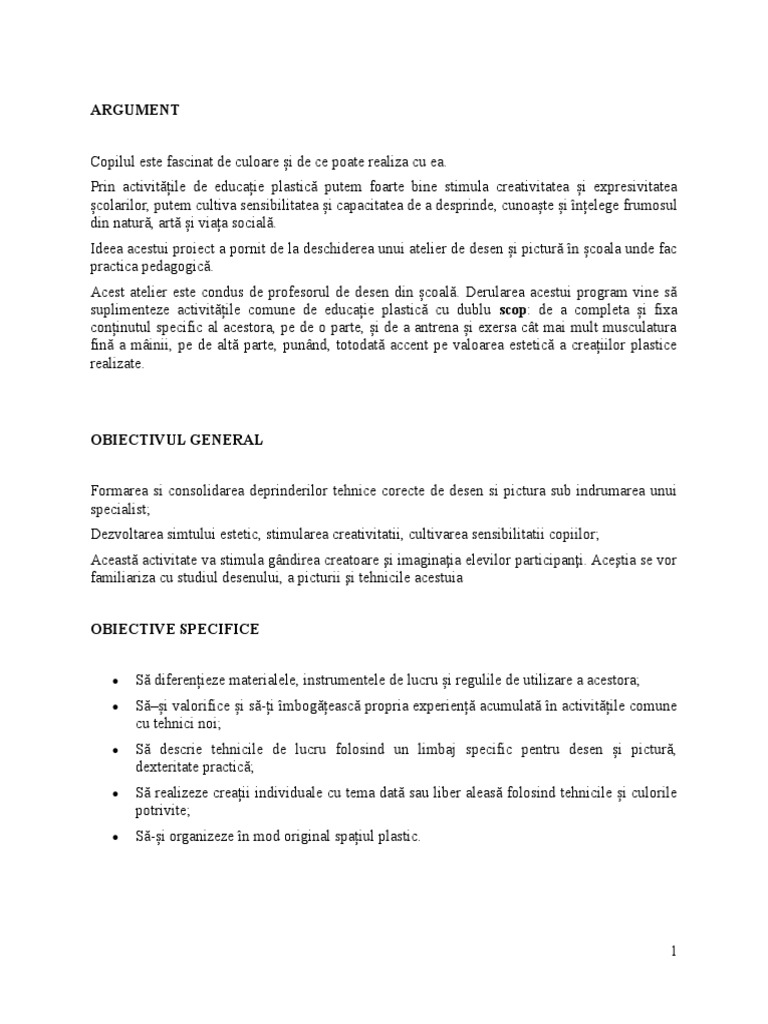 Proiect Desen | PDF