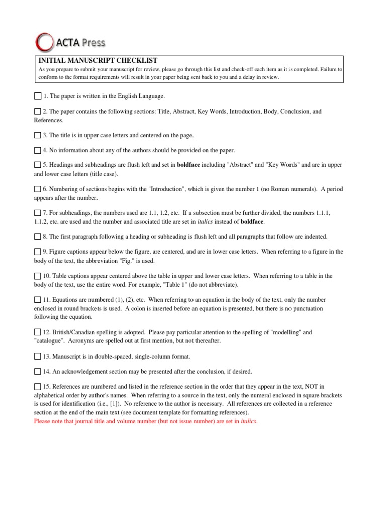 Initial Submission Check List Pdf Paragraph Letter Case