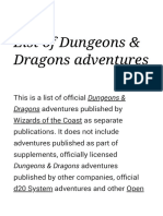 List of Dungeons & Dragons Adventures - Wikipedia