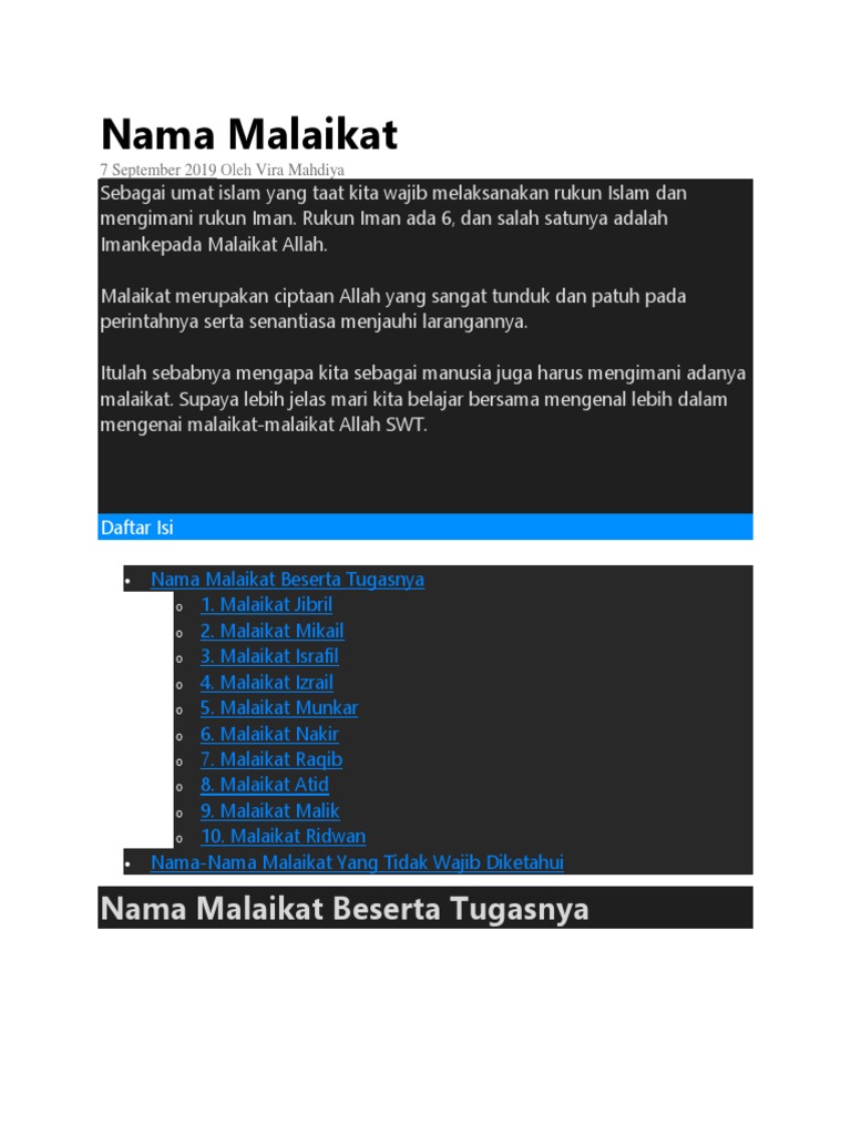 Nama Malaikat Pdf