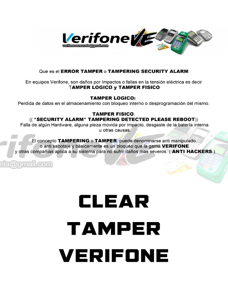 Manual CLEAR TAMPER VERIFONE PDF