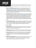 Demand Shifting Factors