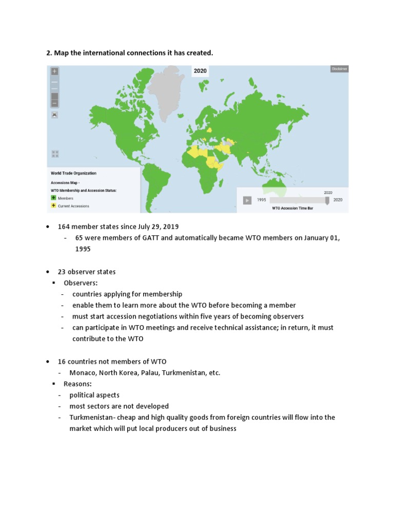 Map The International Connections Of World Trade Organization No 2&No 3 | Pdf | World Trade Organization | Economies