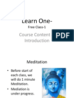 Learn One-Free Class 1 - 1. Course Content & Introduction