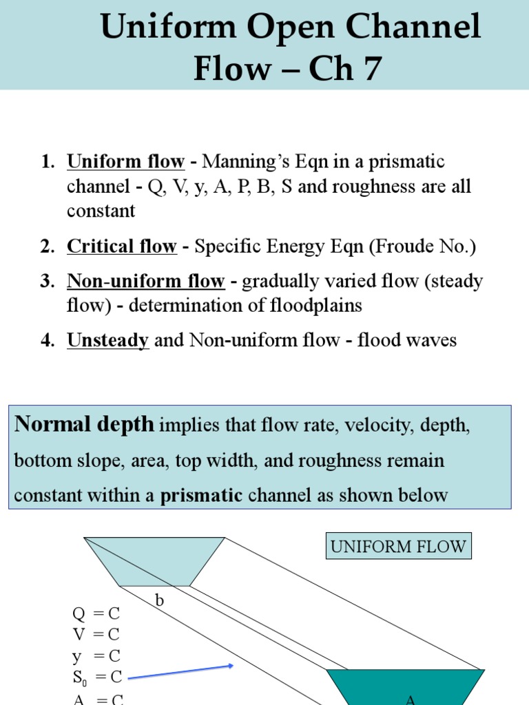 Chapter 7 Open Channel Flow Part 2 Pptx Continuum Mechanics Nature