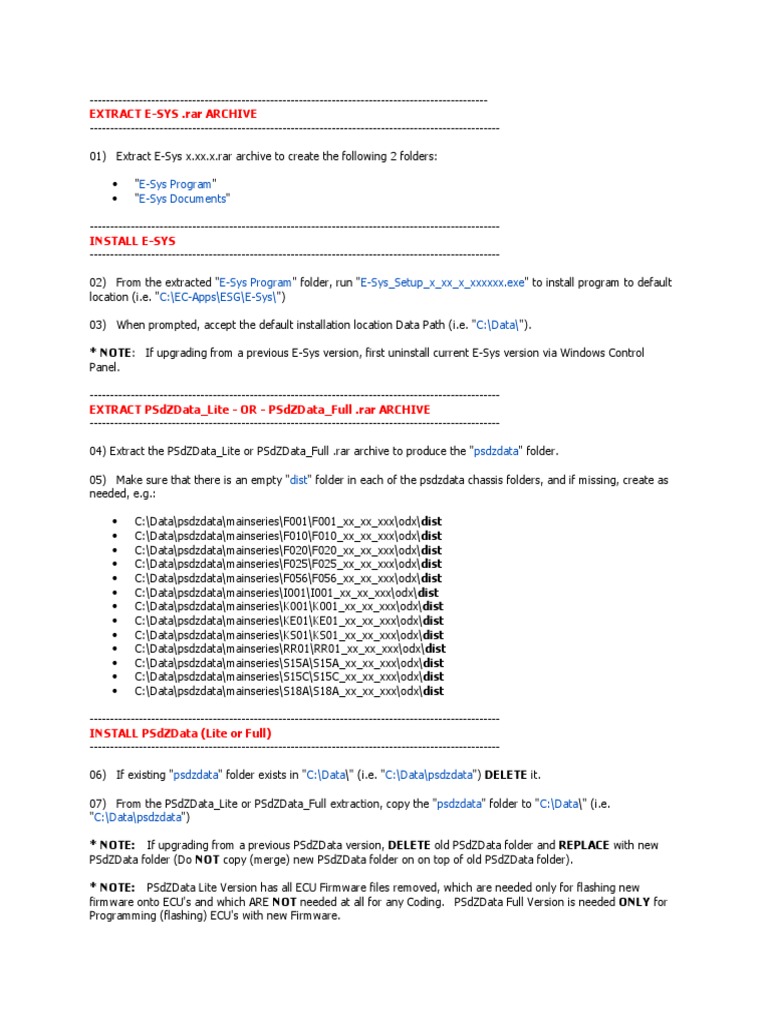 E-Sys and PSdZData Installation Guide | PDF | Ip Address | Computer Network