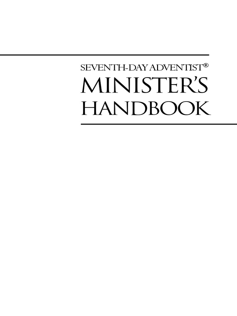 Ministers Handbook 2009 Prayer Seventh Day Adventist Church
